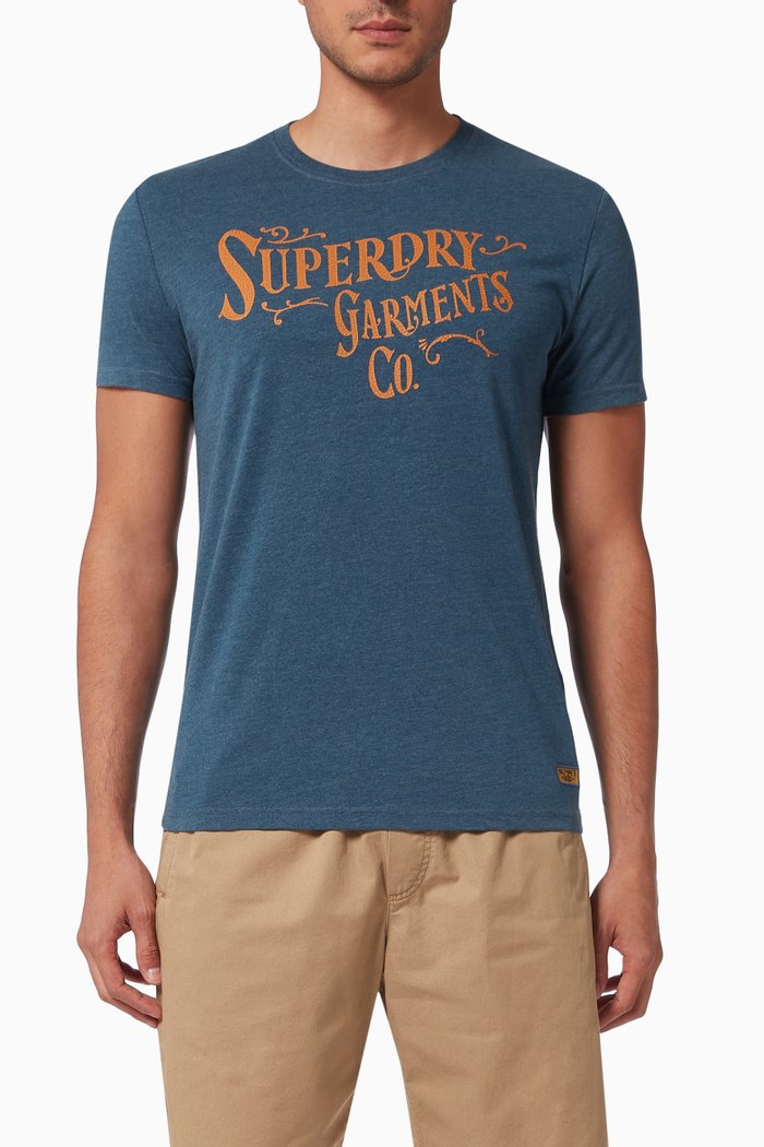 

Workwear Graphic T-shirt in Cotton, Blue