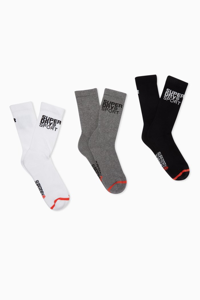

Sport Crew Socks in Cotton Jersey, Set of 3, Multicolour
