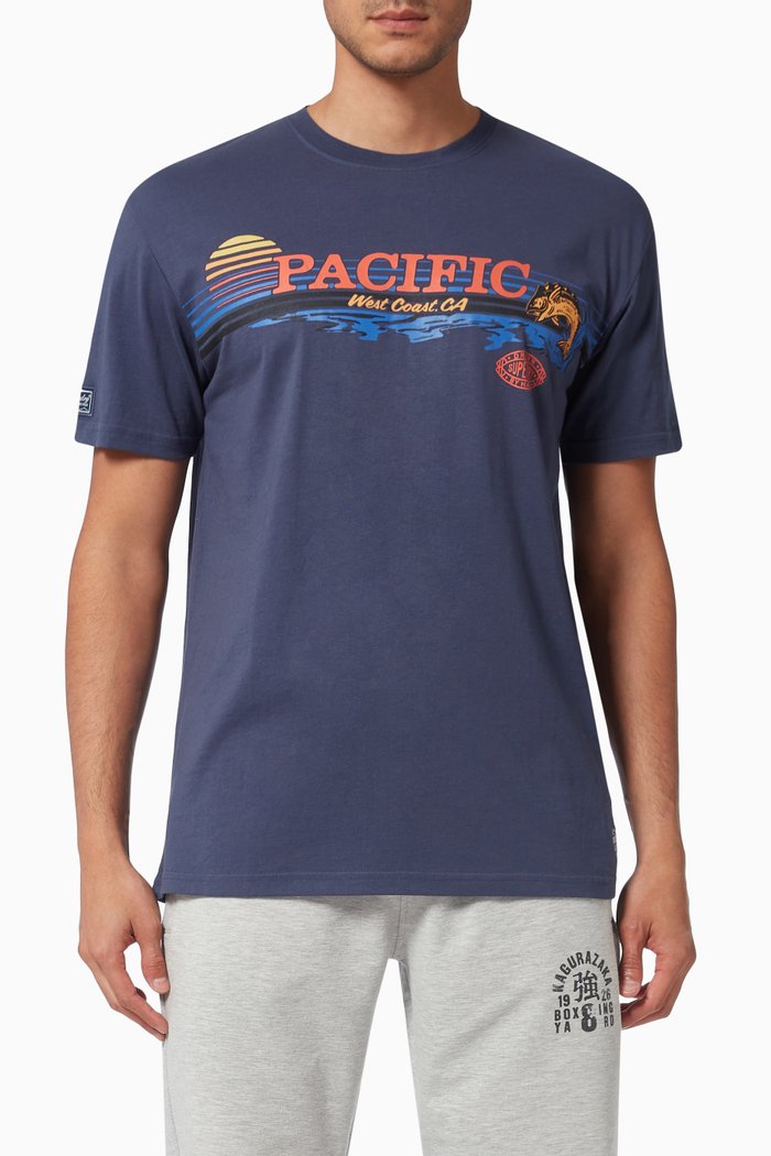 

Frontier Graphic T-shirt in Cotton, Blue