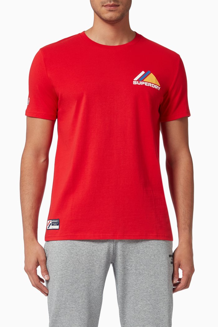 Mountain Sport T-shirt in Cotton, Red