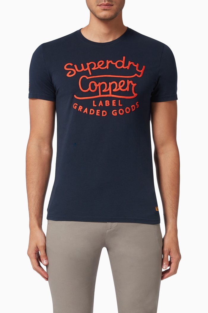 

Workwear Graphic T-shirt in Cotton, Blue