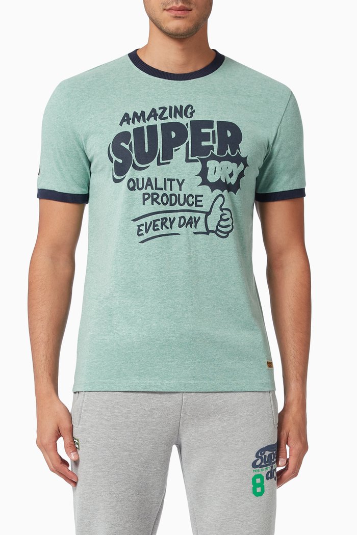 

Workwear Ringer T-shirt in Cotton, Green