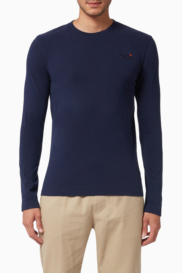 

Orange Label Vintage Embroidery T-shirt in Organic Cotton, Blue
