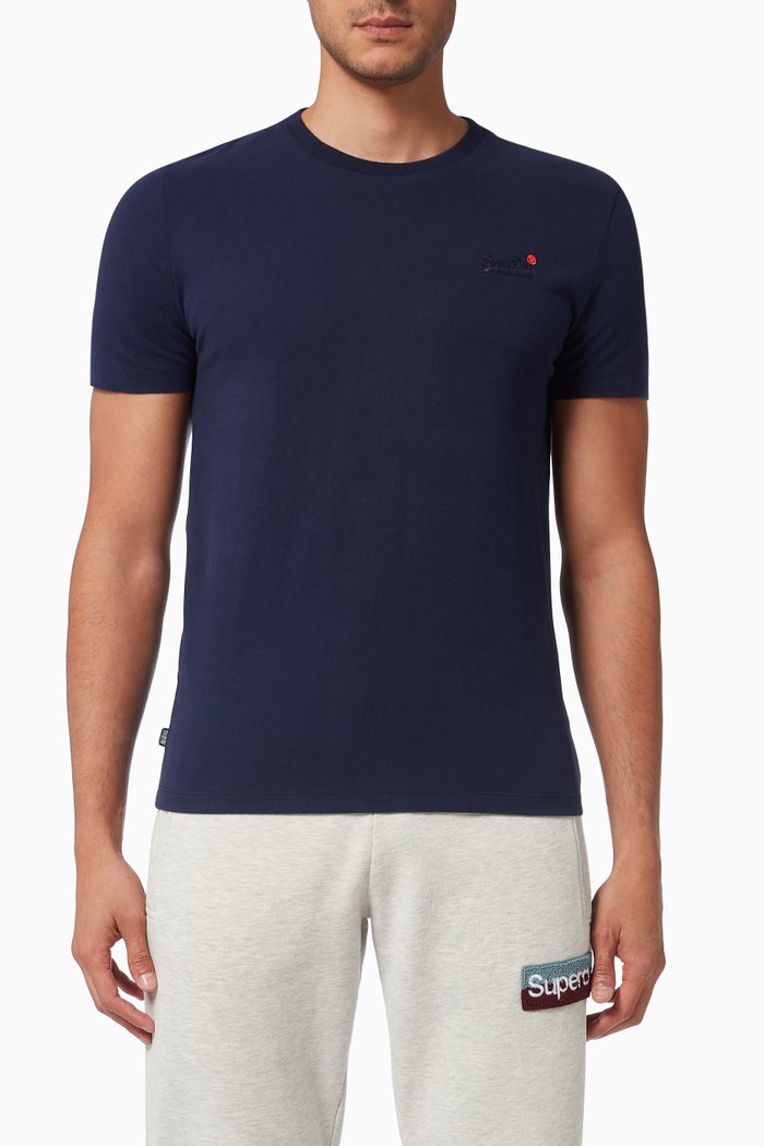 

Orange Label Vintage Embroidery T-shirt in Organic Cotton, Blue