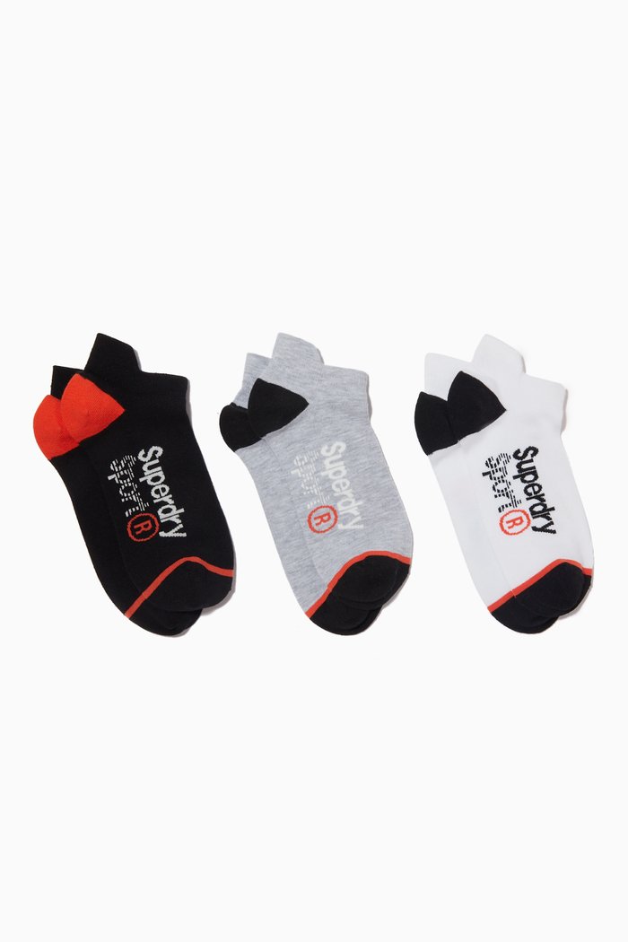

Coolmax Ankle Socks, Set of 3 in Nylon Blend, Multicolour