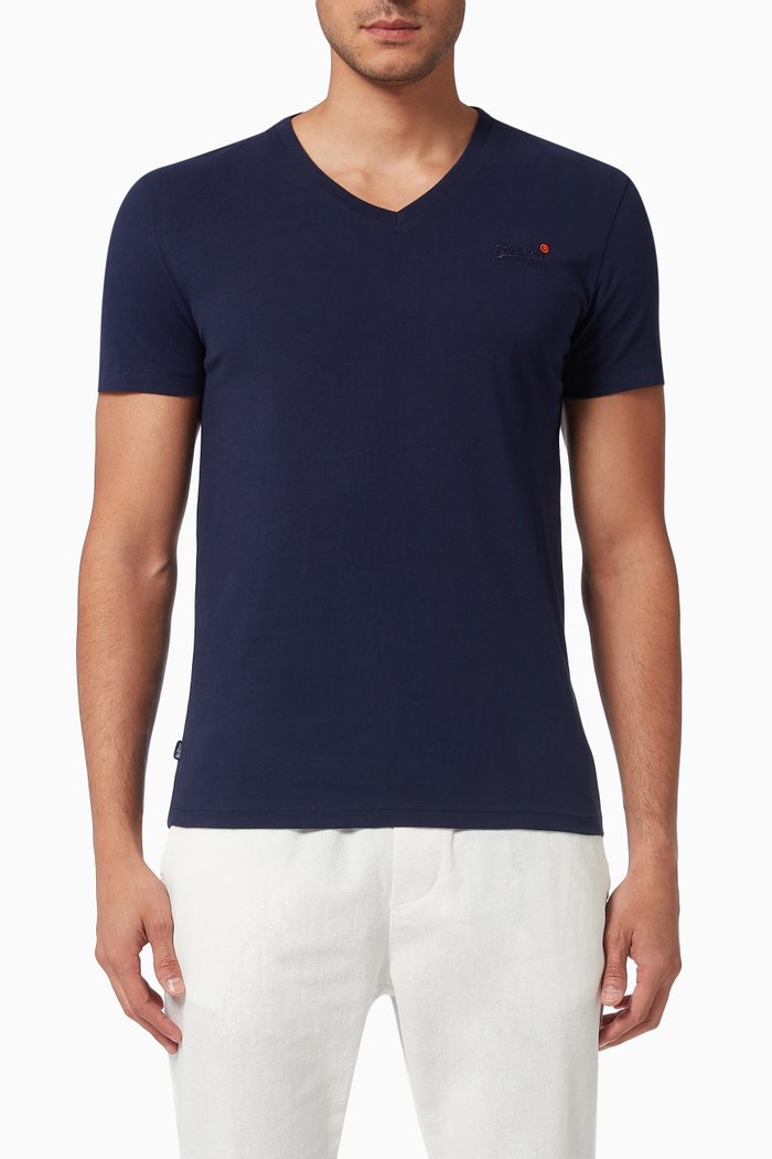 

Orange Label Vintage Embroidery T-shirt in Organic Cotton, Blue