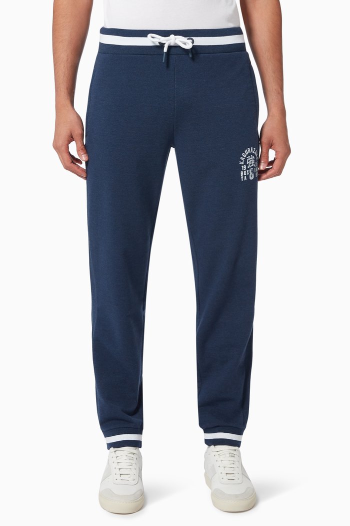 

Training Boxing Yard Joggers in Cotton Jersey, Blue
