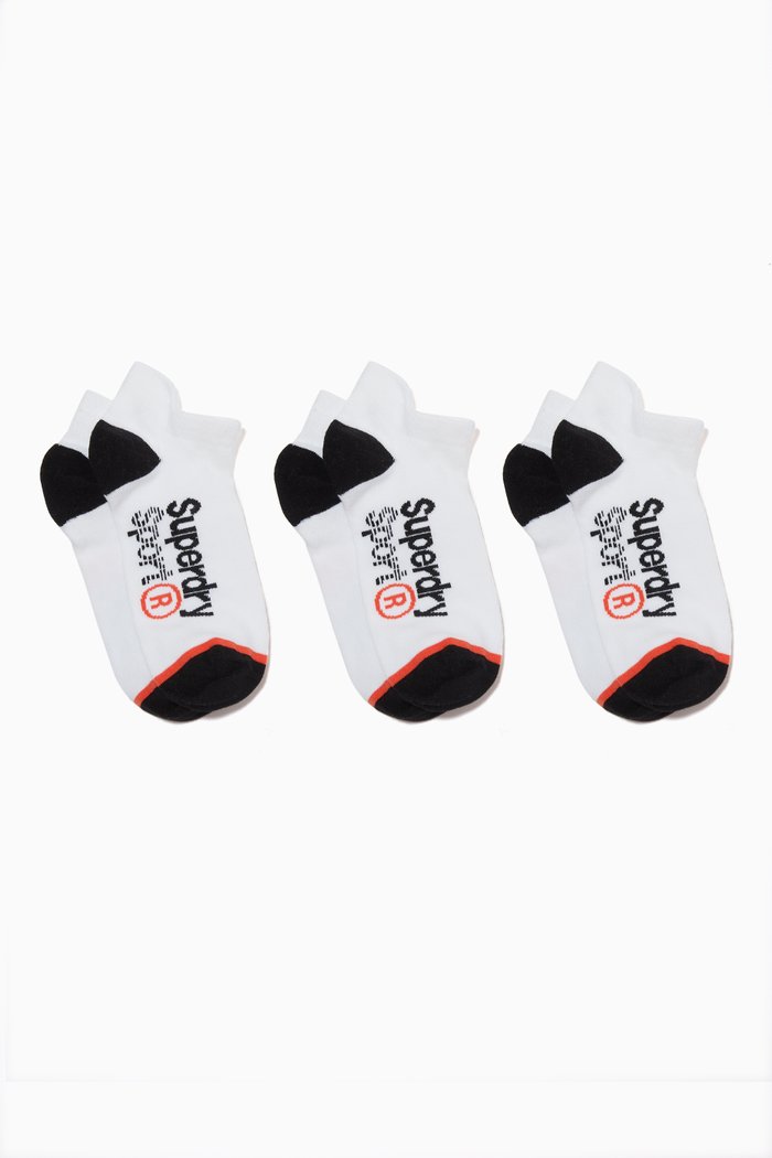 

Coolmax Ankle Socks, Set of 3 in Nylon Blend, White