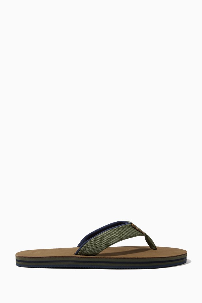 Surf Flip Flops in Leather, Brown