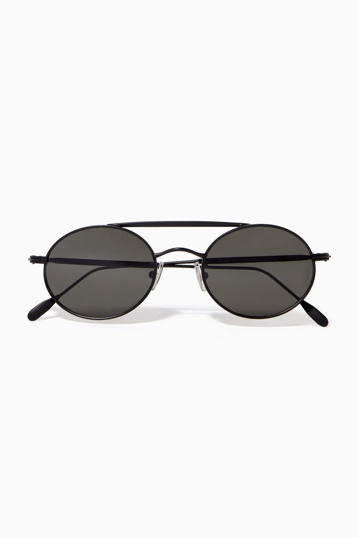 

Kruger Oval Sunglasses in Stainless Steel, Black