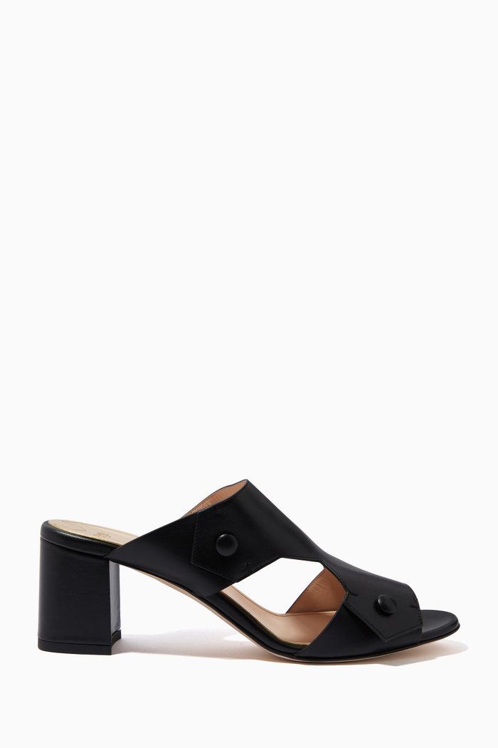 

Agnesa Mules in Soft Calfskin Leather, Black