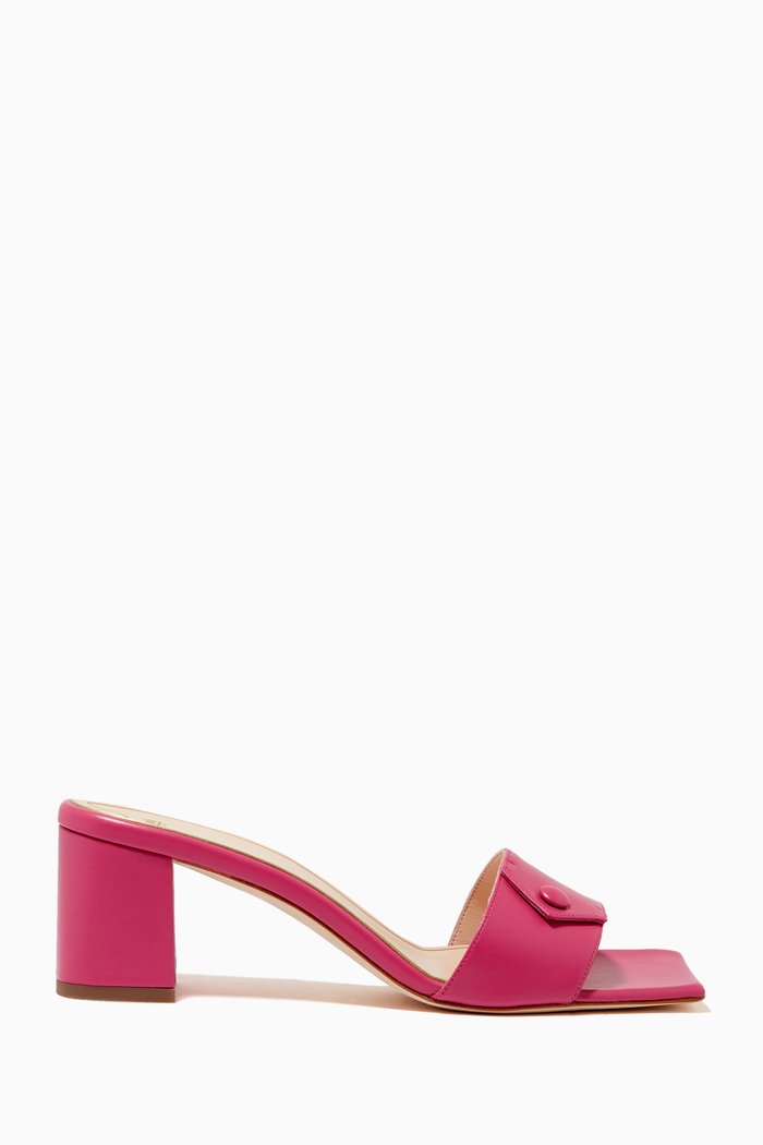Ciara Mules in Soft Calfskin Leather, Pink