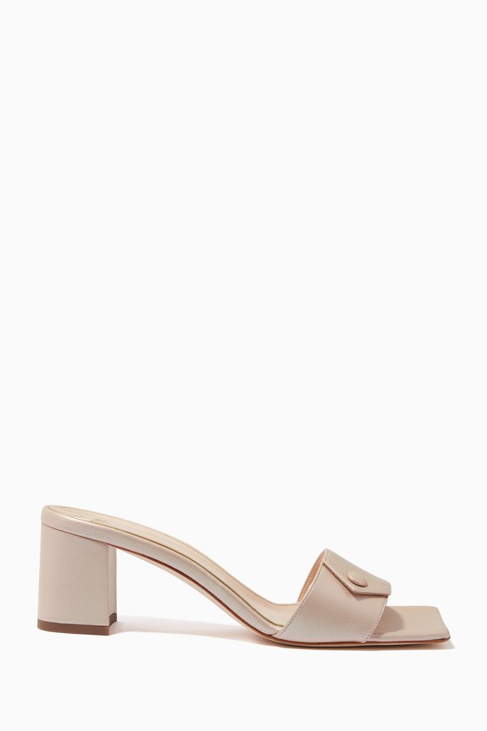 

Ciara Mules in Soft Calfskin Leather, White