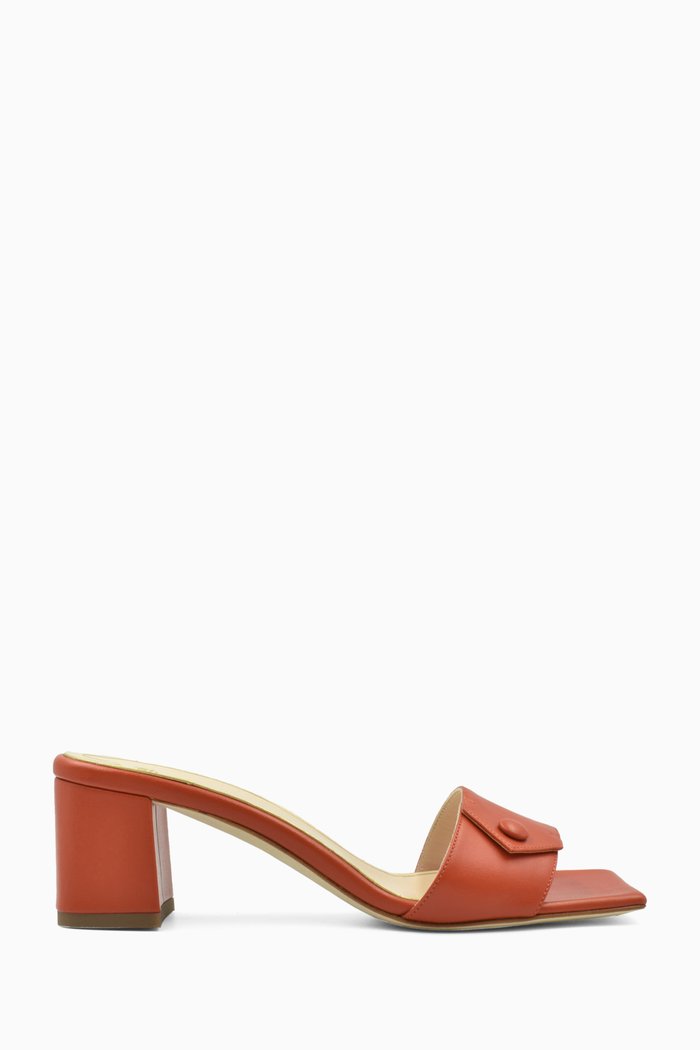 

Ciara Mules in Soft Calfskin Leather, Orange