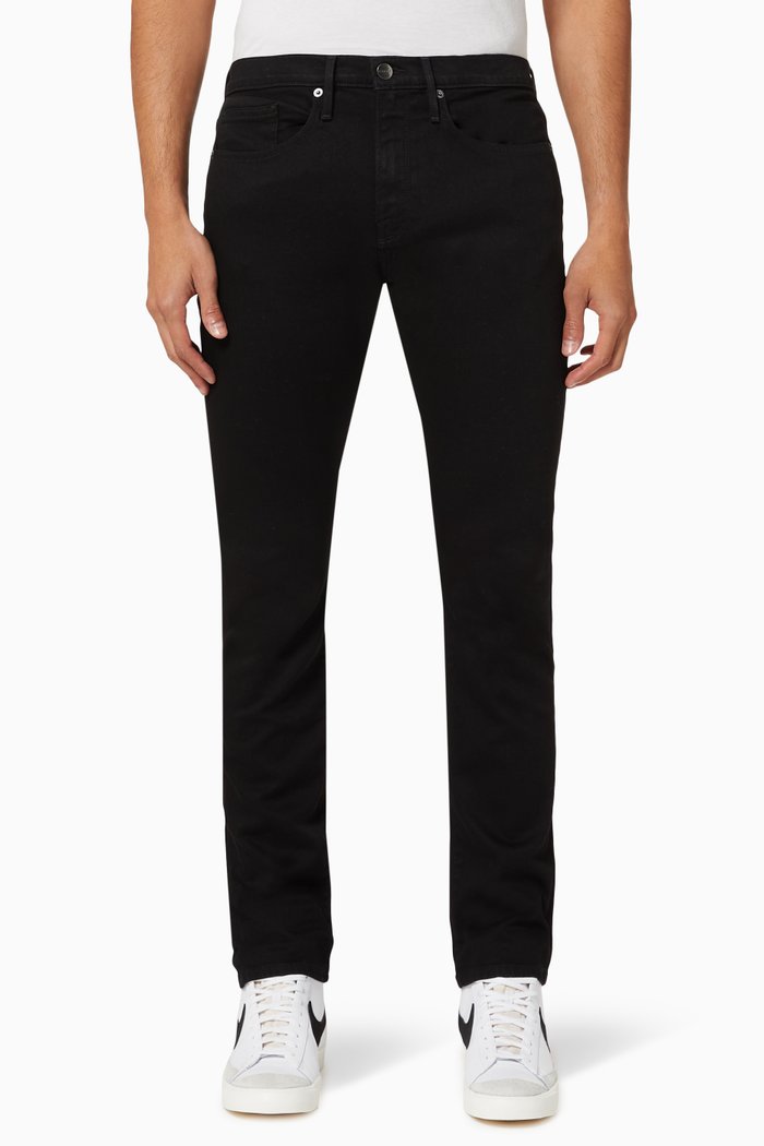 

L'Homme Slim-Fit Jeans in Denim, Black