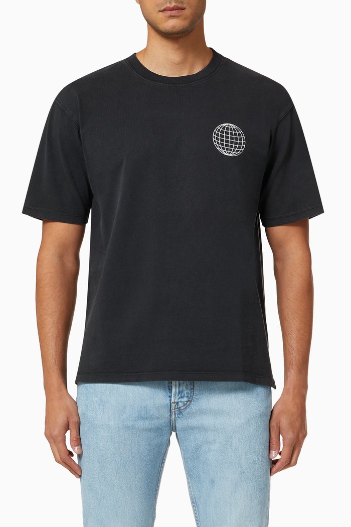 

Globe T-shirt in Cotton, Black