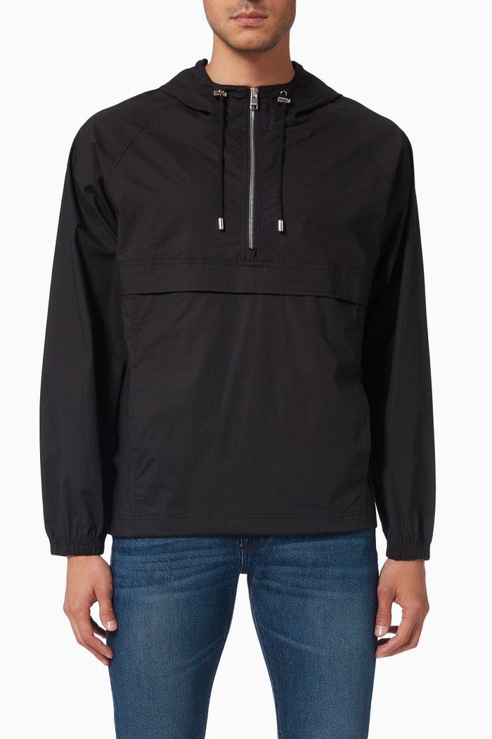 

Quarter Zip Parka in Cotton, Black