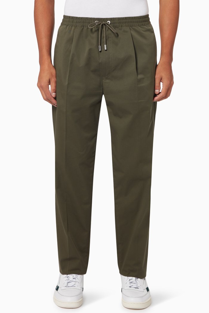 

Relaxed Trousers in Cotton Blend, Green