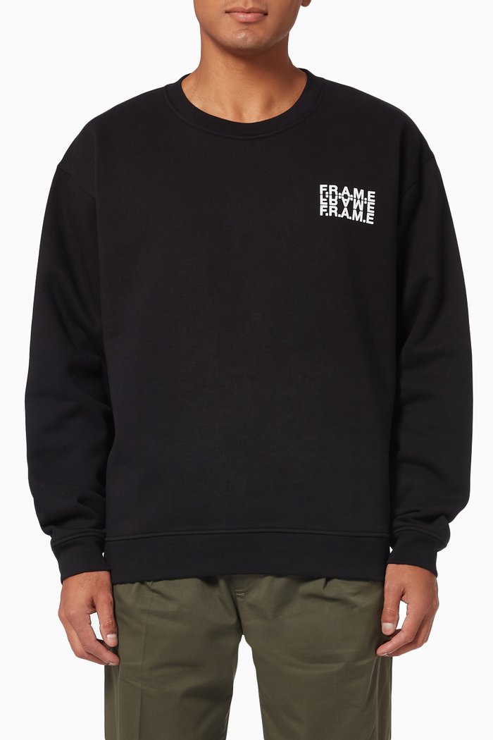 

Graphic Sweatshirt in Cotton, Black