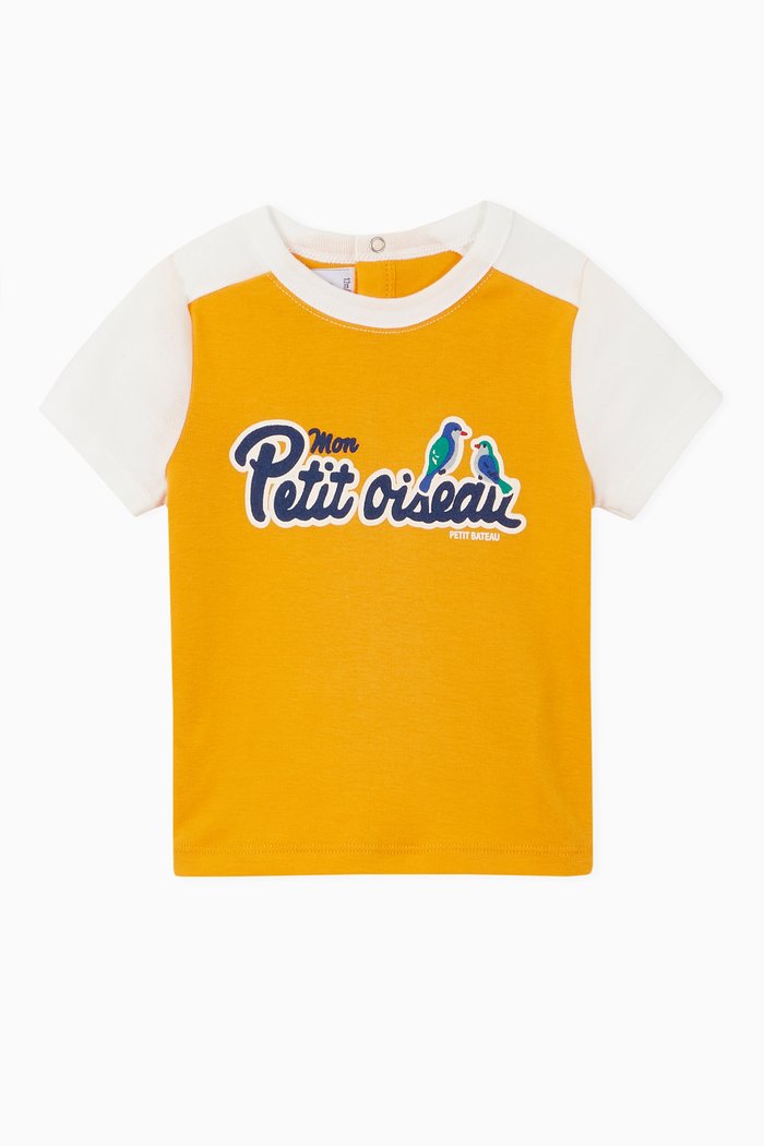 

Colourblock Print T-shirt in Cotton, Multicolour