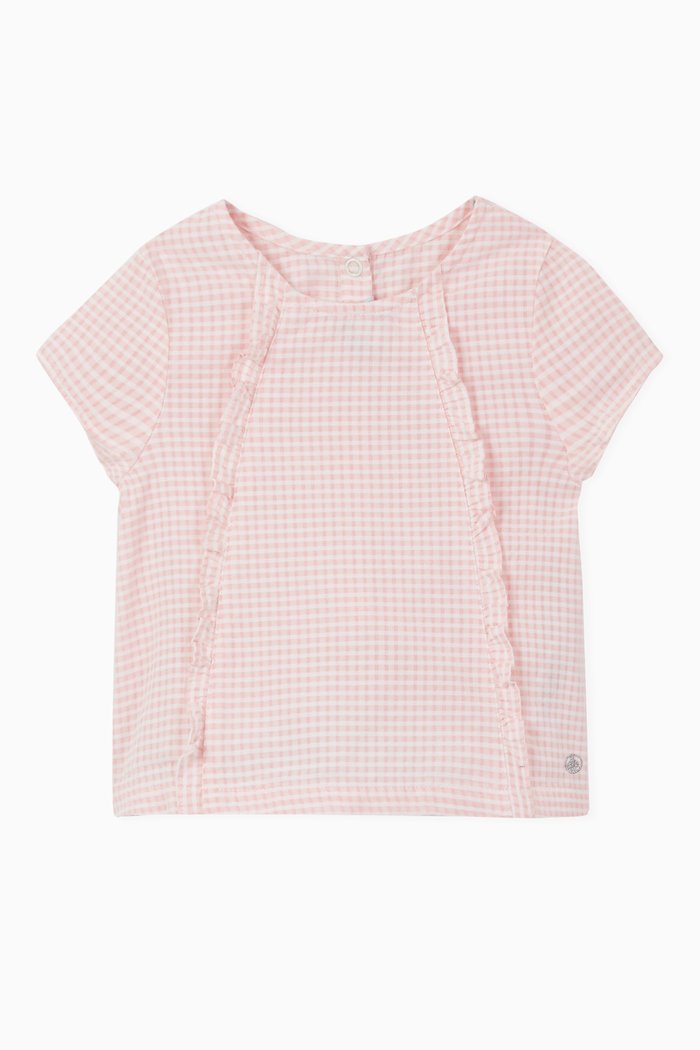 

Gingham Blouse in Poplin, Pink