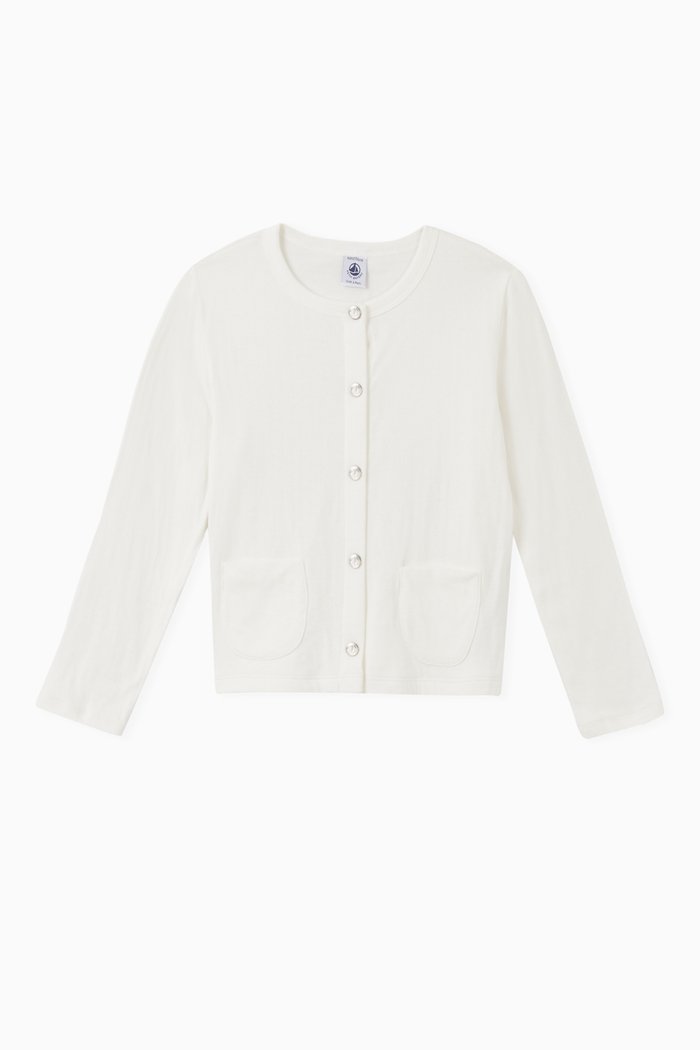 

Tube Knit Cardigan in Cotton, White