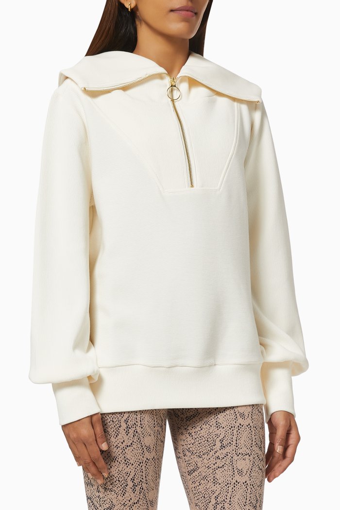 

Vine Pullover in Ottoman Rib Cotton Blend, Neutral