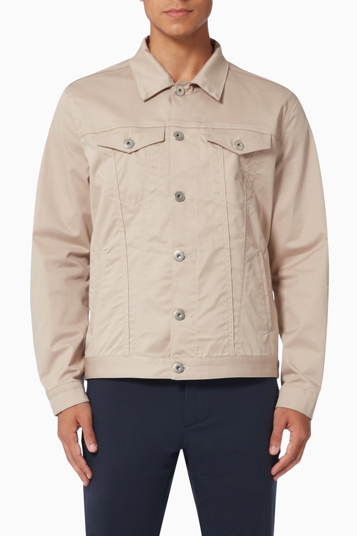

Lightweight Trucker Jacket in Cotton, Neutral