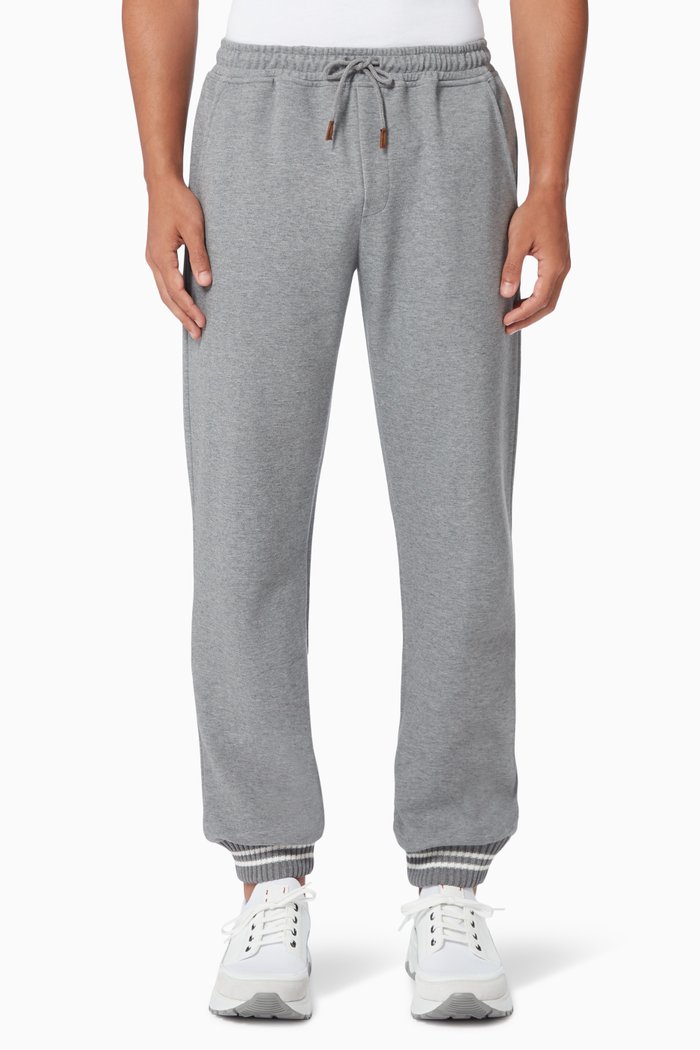 

Contrast Stripe Sweatpants in Cotton, Grey