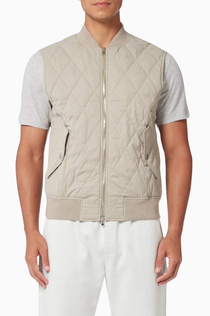 

Quilted Gilet in Lightweight Nylon, Neutral