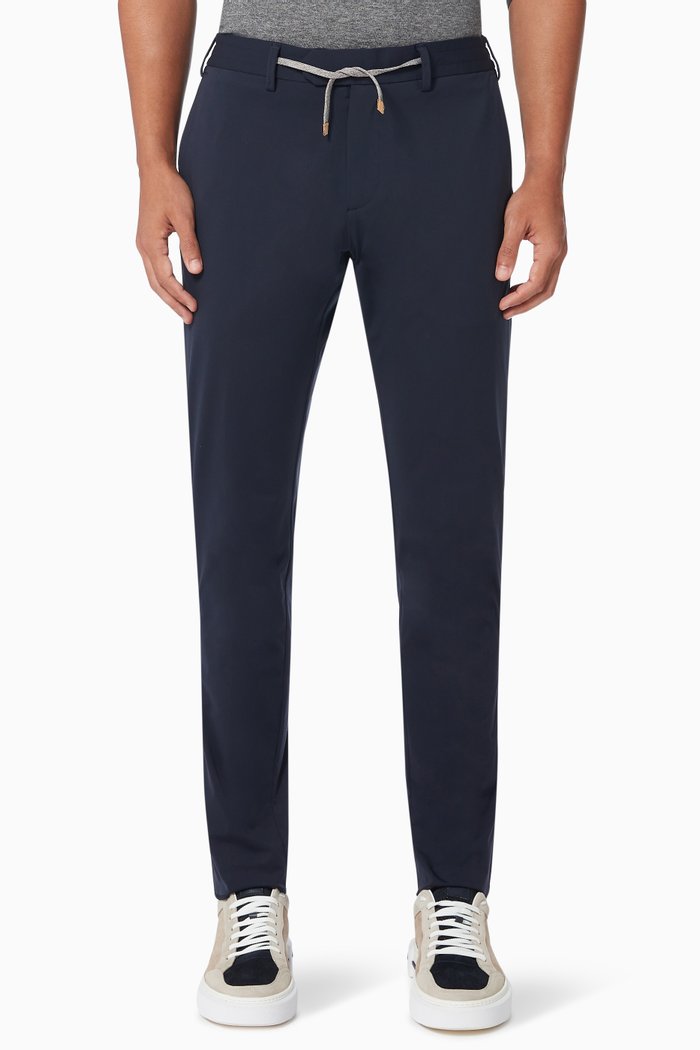 Lightweight Trousers in Stretch Nylon, Blue