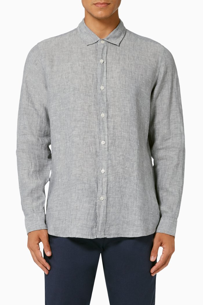 

Toronto Casual Shirt in Linen, Grey