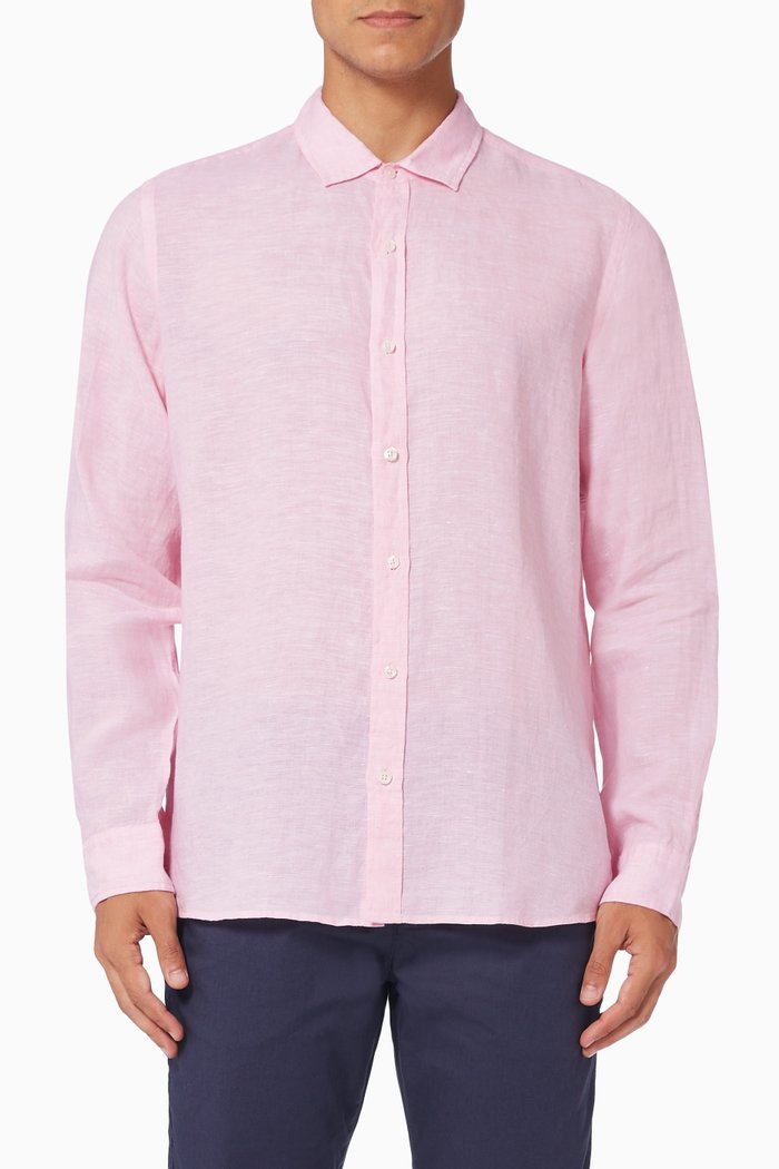 

Toronto Casual Shirt in Linen, Pink