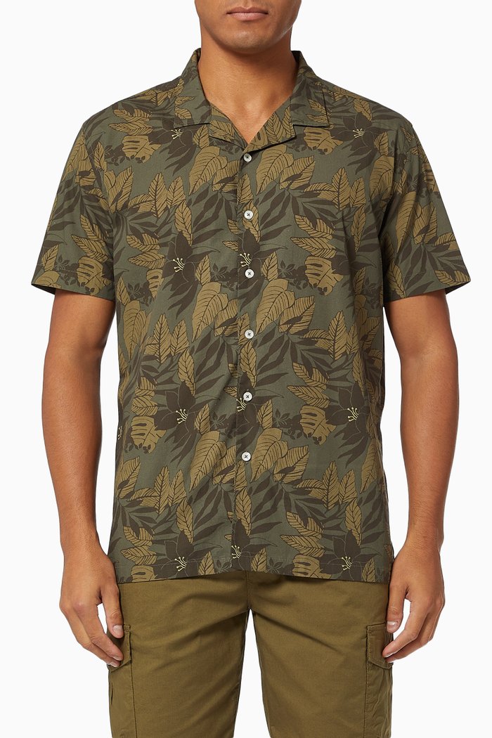 

Rom Hawaii Shirt in Cotton Poplin, Green