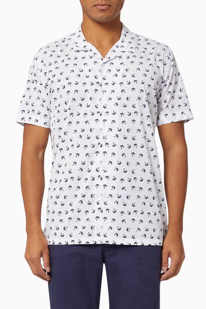 

Rom Hawaii Shirt in Cotton Poplin, White
