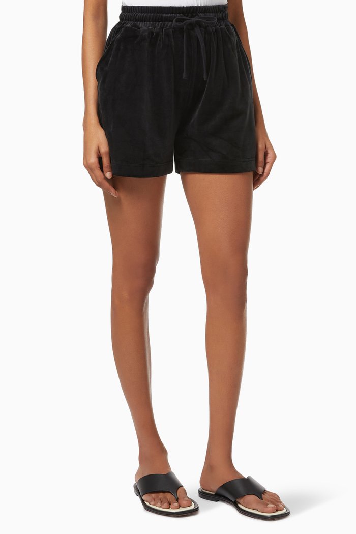 

Frances Sweat Shorts in Velour, Black