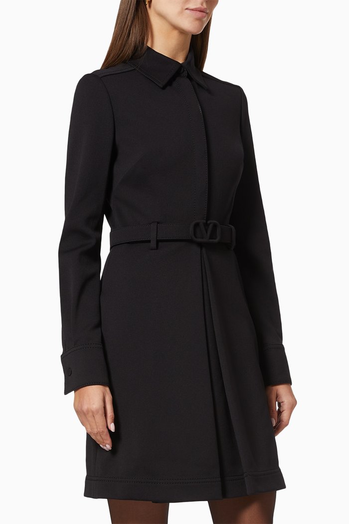 

VLOGO Short Dress in Compact Interlock Jersey, Black