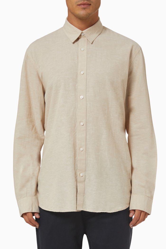 

Classic Shirt in Organic Cotton & Linen, Neutral