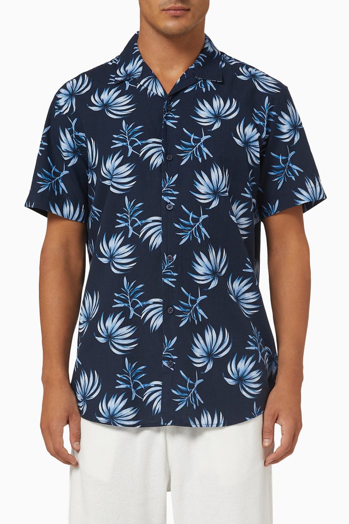 

Resort Shirt in Linen, Blue