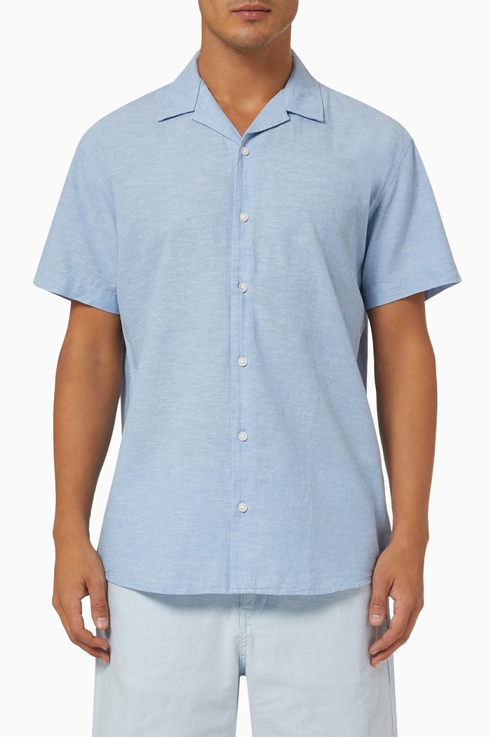 

Resort Shirt in Linen, Blue