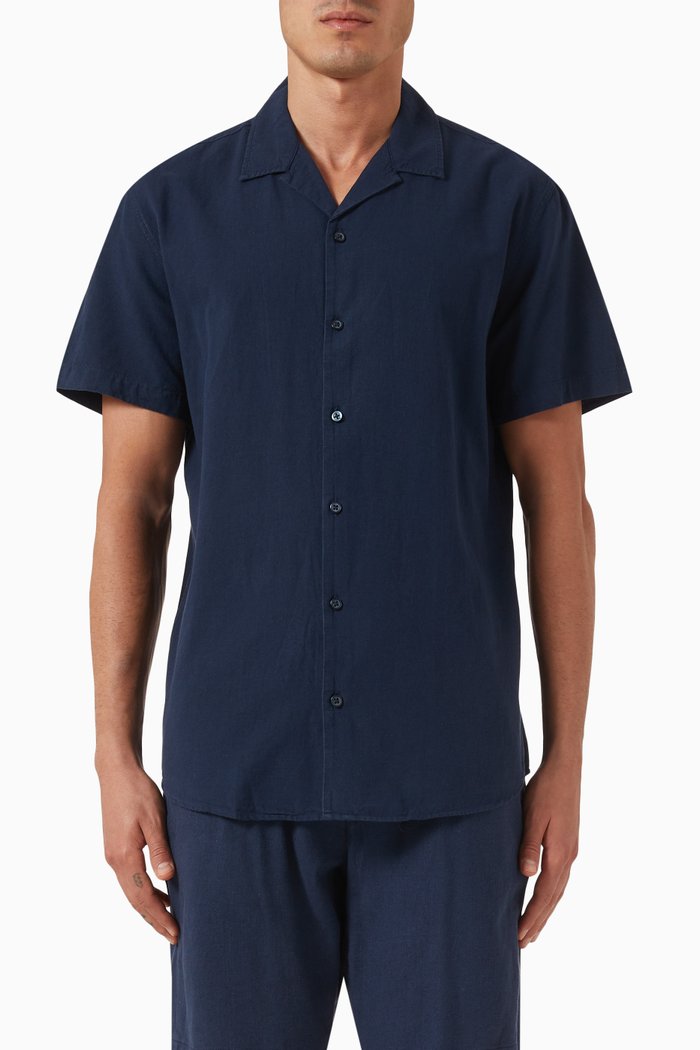 

Resort Shirt in Linen, Blue