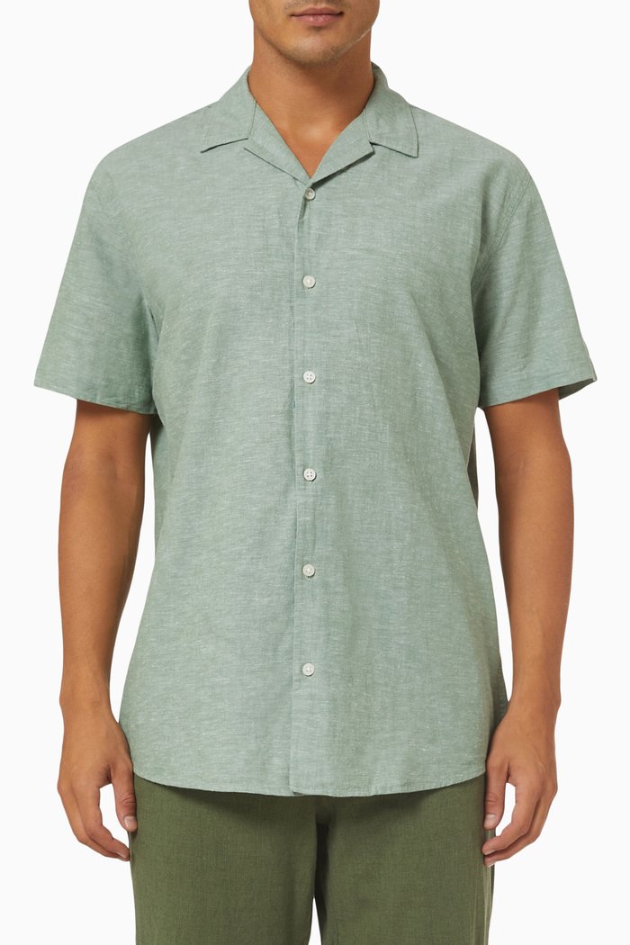 

Resort Shirt in Linen, Green