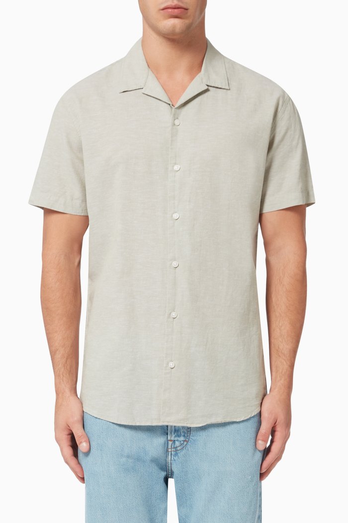 

Resort Shirt in Linen, Green