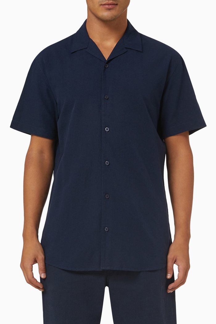 

Resort Shirt in Linen, Blue