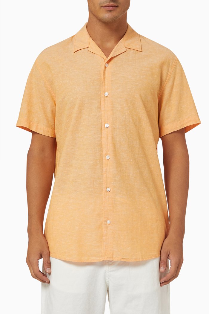 

Resort Shirt in Linen, Orange