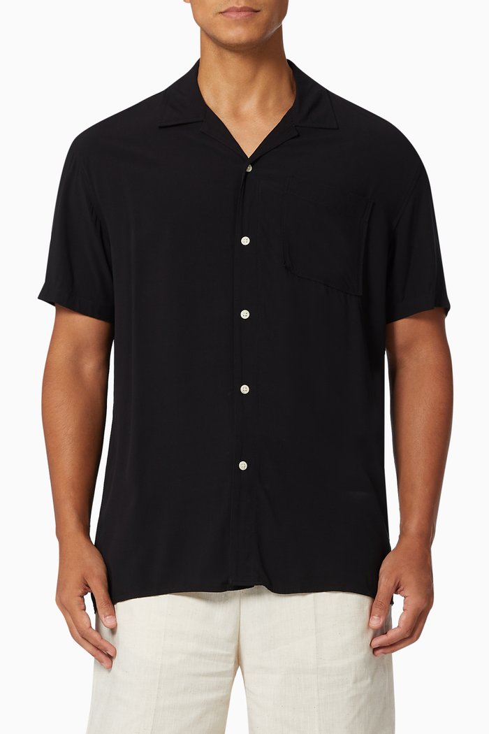 

Cuban Collar Shirt, Black