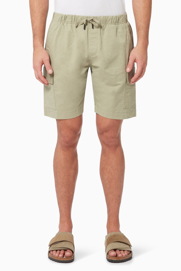 

Cargo Shorts in Linen & Organic Cotton Blend, Green