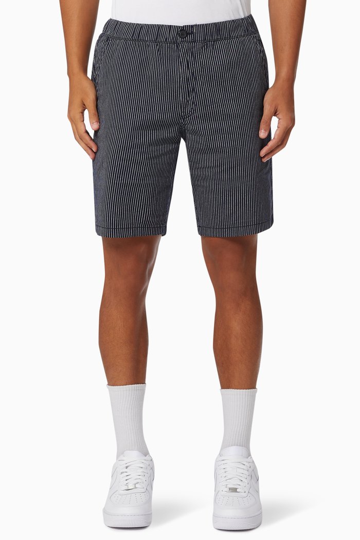

Melange Shorts in Cotton Stretch, Blue