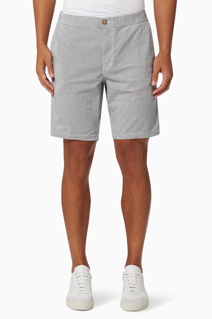 Melange Shorts in Cotton Stretch, Neutral
