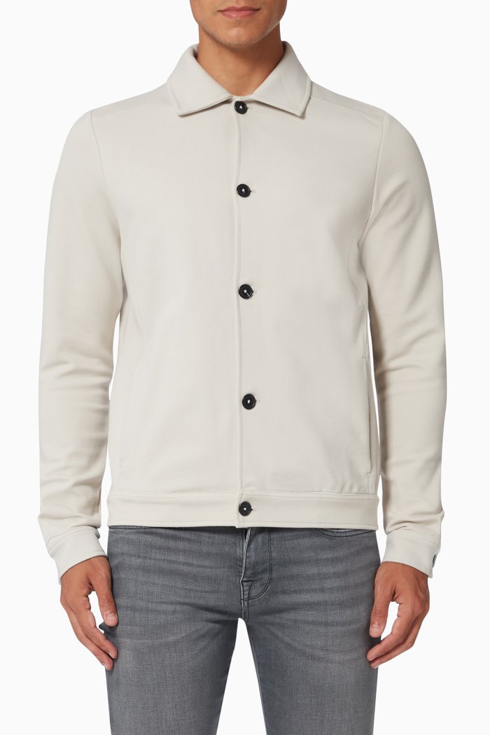 

Hybrid Jacket in Cotton, Grey